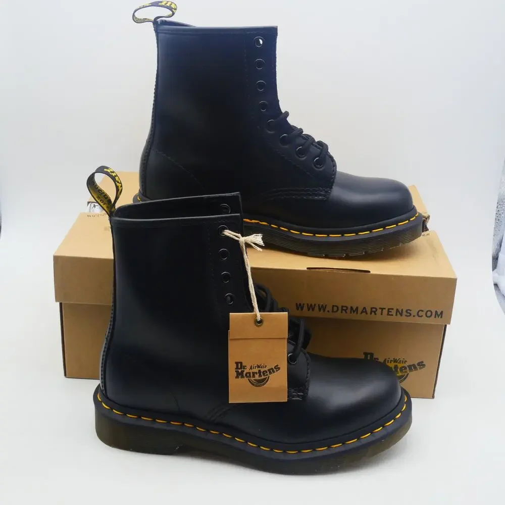 NEW Dr. Martens Women's 8 1460 Smooth Black Leather Combat Boots GrungeCore - Picture 3 of 10